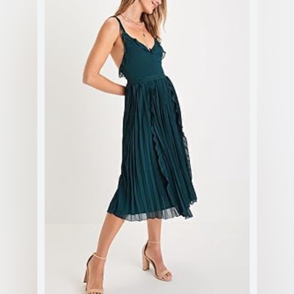 Lulu's Teal Midi Dress